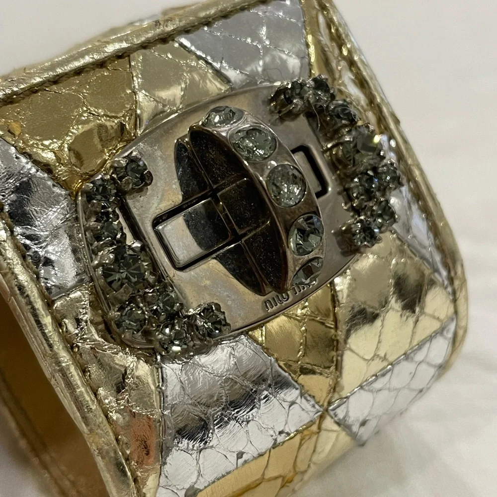 Miu Miu Leather Embossed Cuff - Picture 4 of 10